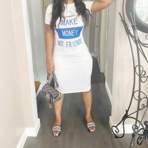 GRAPHIC DESIGN DRESS WHITE